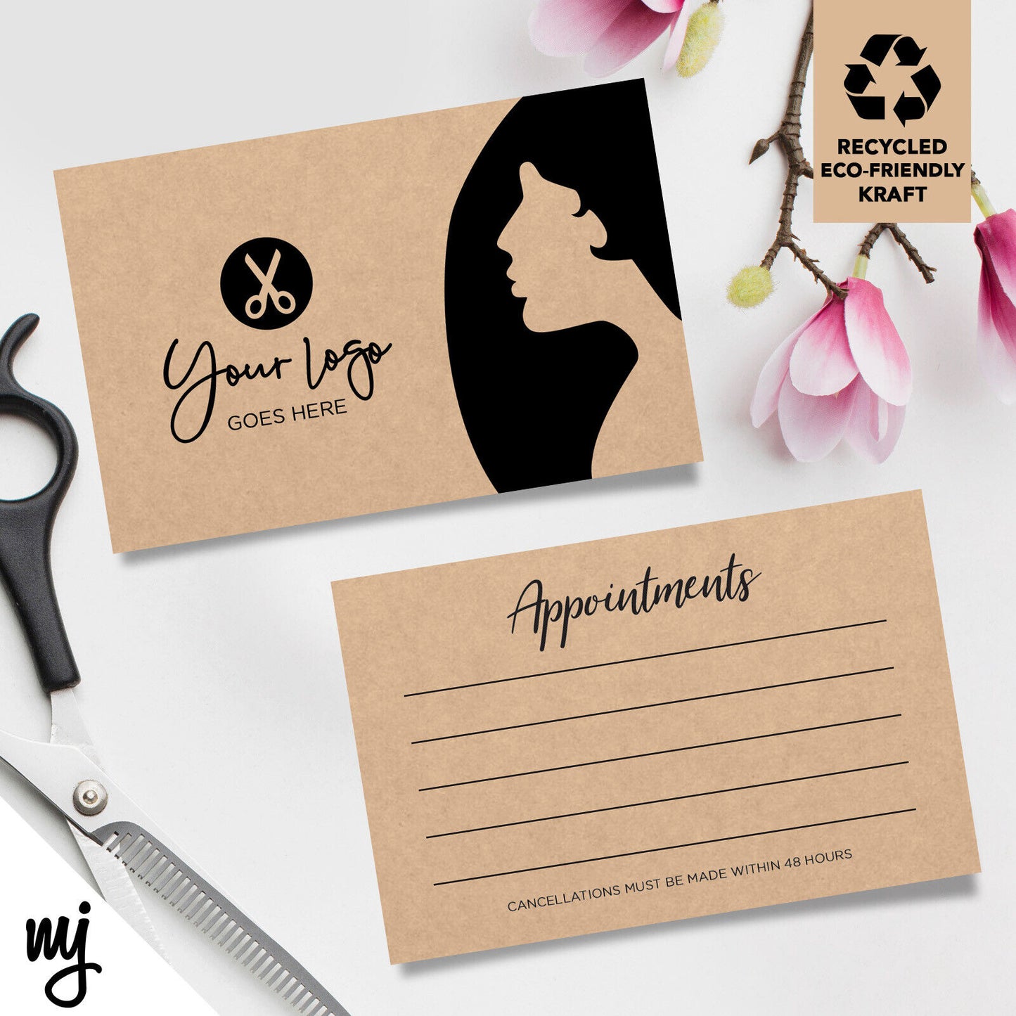 Kraft Appointment Cards Eco Recyclable | Hairdresser Hair Salon Business 03