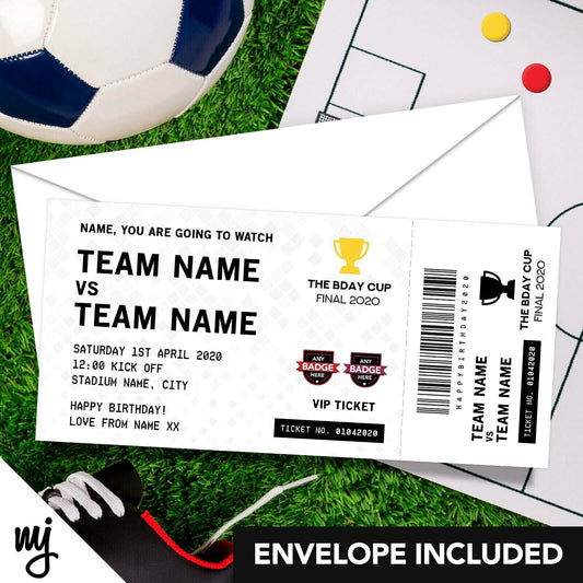 Personalised Mock Football Ticket Gift