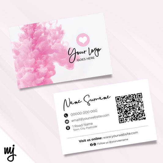 Custom Business Card Printing | Pink White Smoke Feminine Generic Design 01