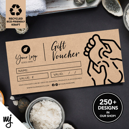 Custom Recyclable Kraft Gift Vouchers | Massage Masseur Beauty Therapist 04