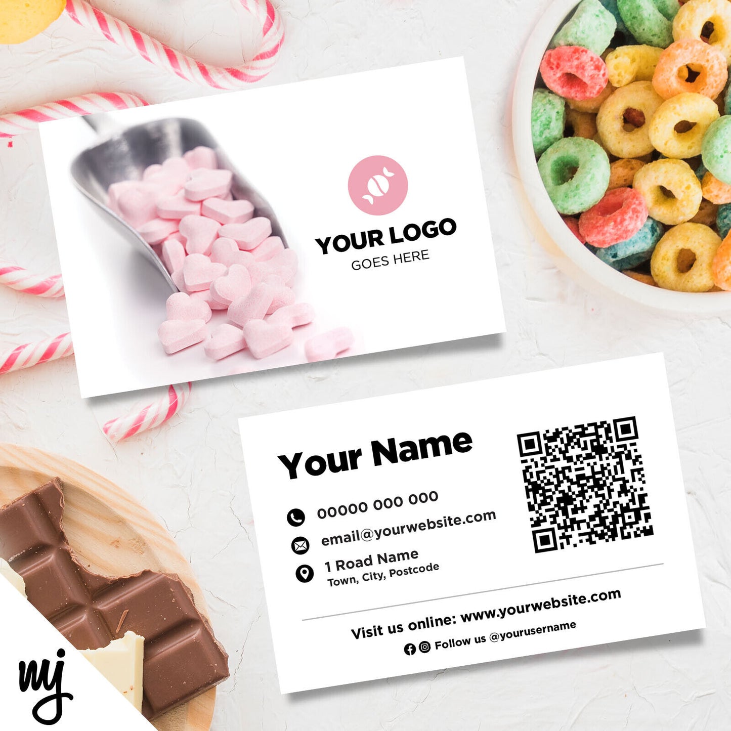 Custom Business Card Printing | Sweets Candy Chocolate Ice Cream Treats Kids 01