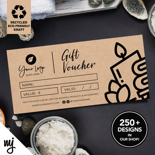 Custom Recyclable Kraft Gift Vouchers | Massage Masseur Beauty Therapist 05