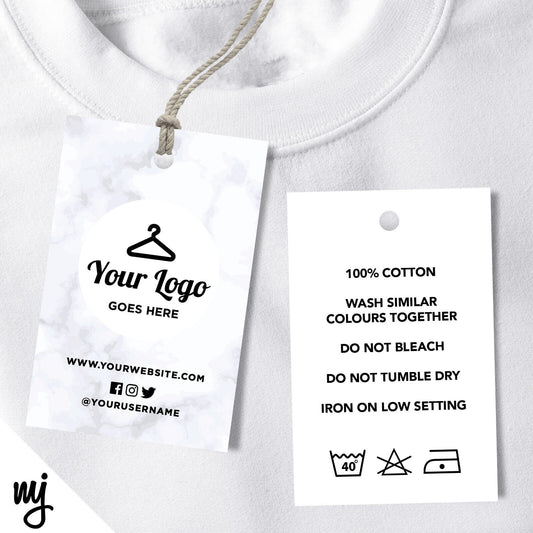 Custom Clothing Swing Tags Cards Printing | Marble Black Modern Style