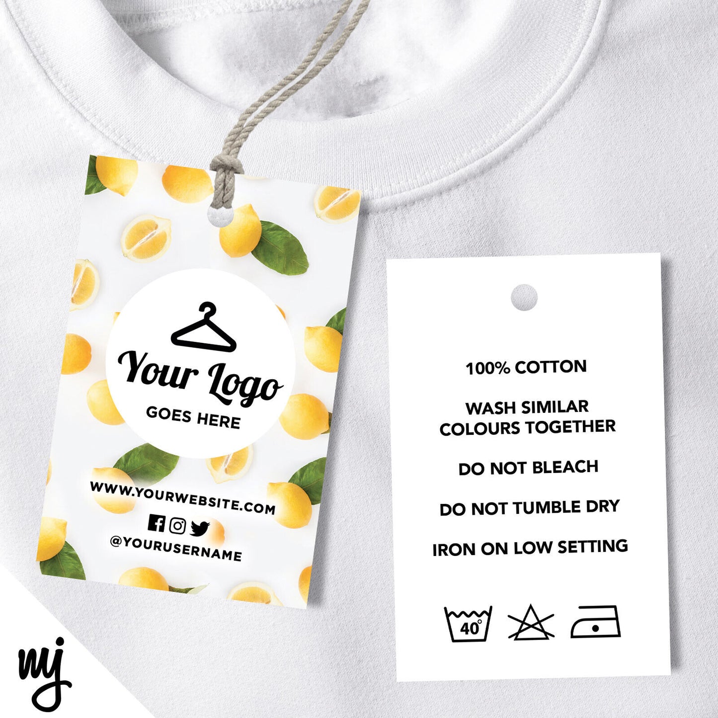 Lemon Pattern Swing Tags