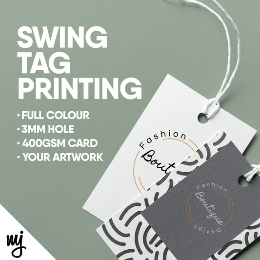 Custom Swing Tag Printing From Your Artwork | 400gsm | Rounded Corners