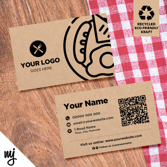 Kraft Business Cards Eco Recyclable | Cafe Breakfast Greasy Spoon Fry Up 05