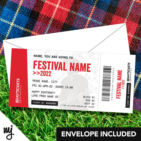 Personalised Mock Festival Ticket Gift