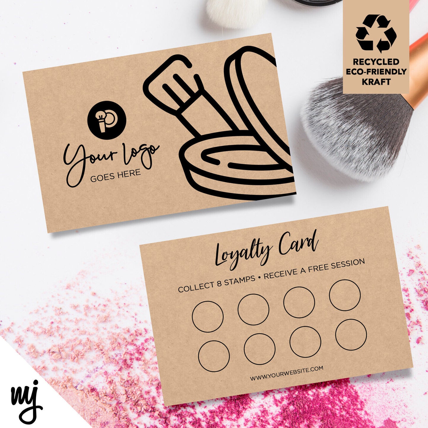 Kraft Loyalty Cards Eco Recyclable | Make Up Artist Beauty Aesthetics Mua 01