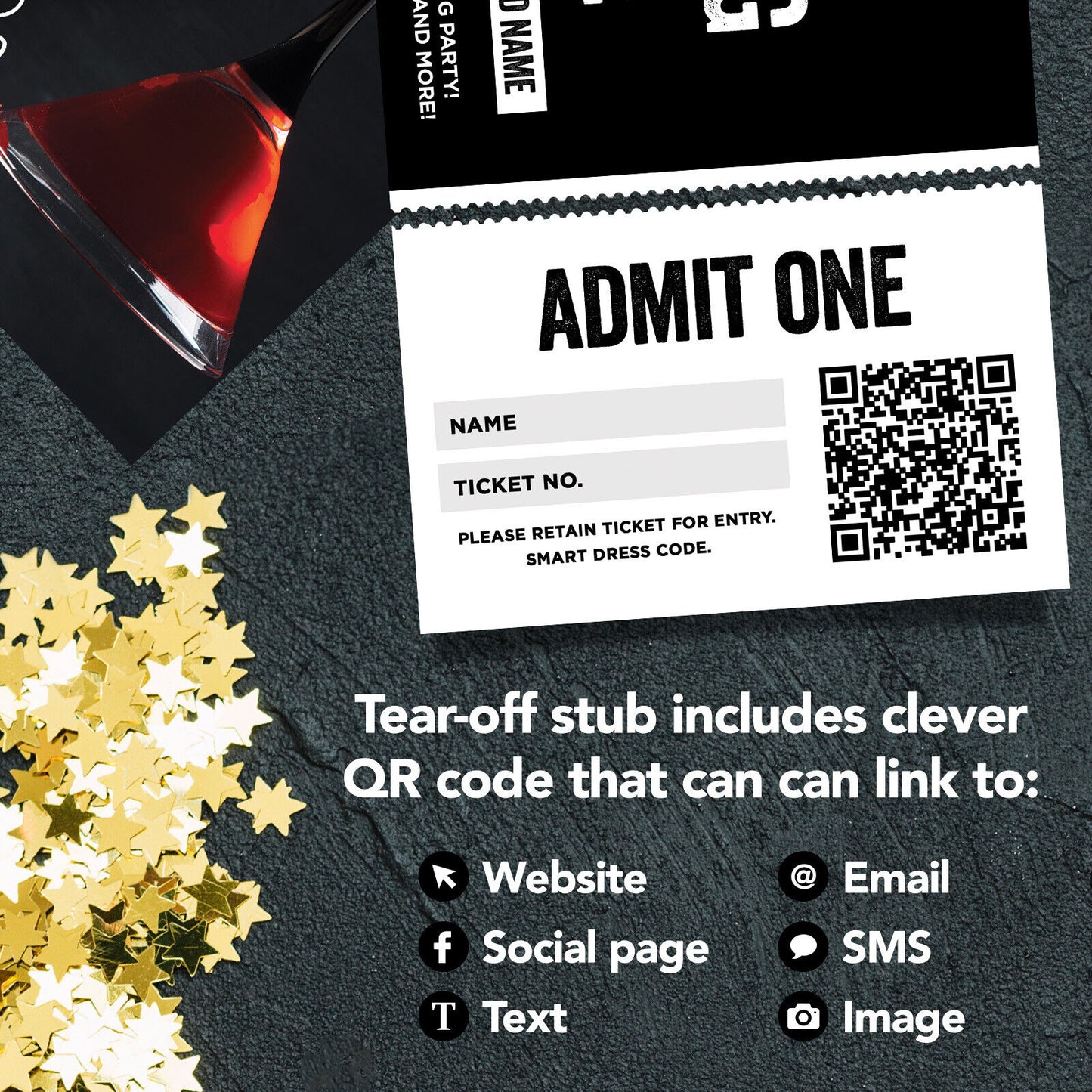 Custom Pub Bar Opening Party Reopening Ticket Printing | Perforated Stubs | 02