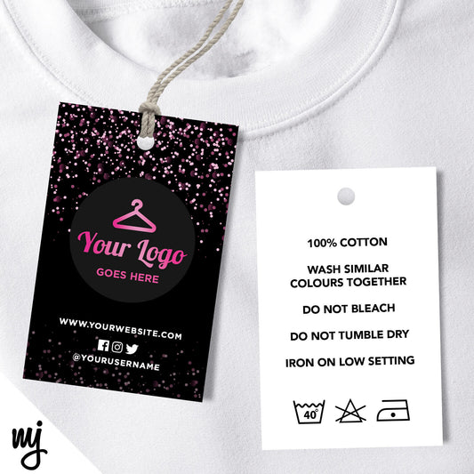 Black Pink Glitter Swing Tags