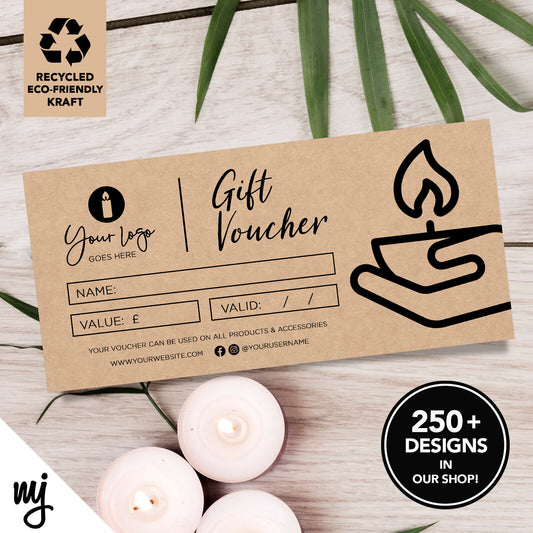 Custom Recyclable Kraft Gift Vouchers | Candles Candle Wax Melt Scent Soy 03