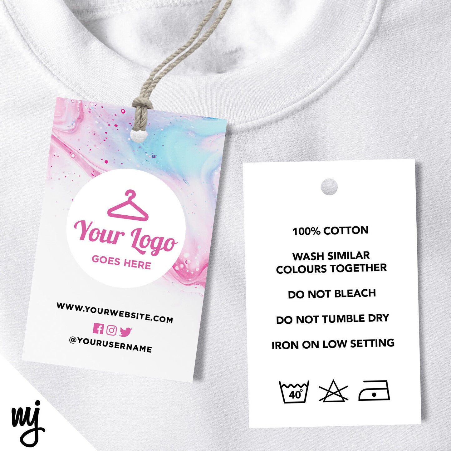 Pink Blue Wax Swing Tags