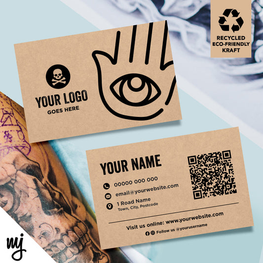 Kraft Business Cards Eco Recyclable | Tattoo Artist Shop Studio Ink Tat 03