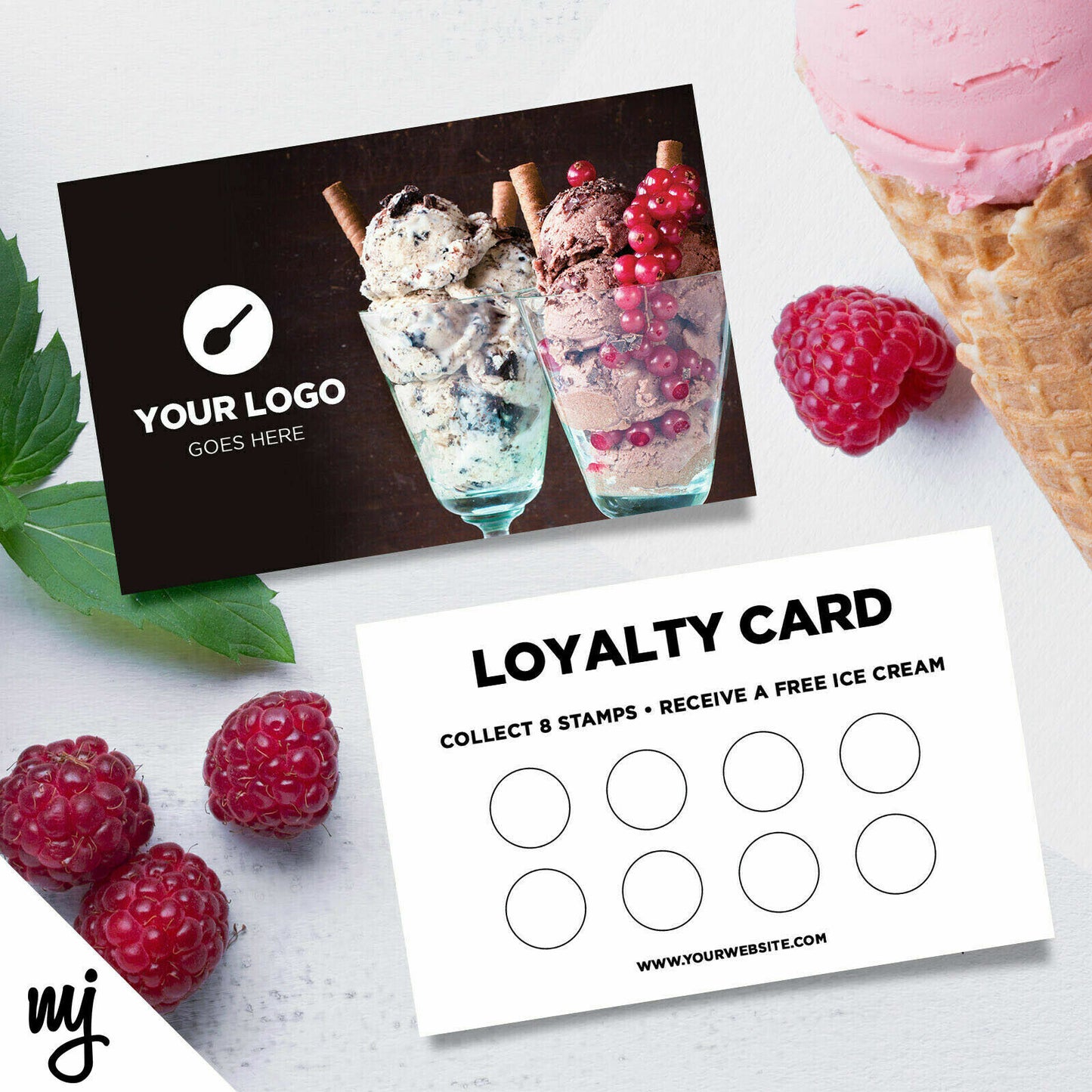 Custom Loyalty Card Printing | Ice Cream Van Desserts Pudding Sweets Business 01