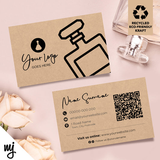 Kraft Business Cards Eco Recyclable | Perfume Fragrance Scent Spray Smellies 01
