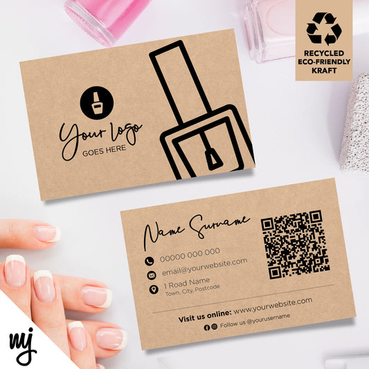 Kraft Business Cards Eco Recyclable | Nail Technician Nails Beauty Therapist 01