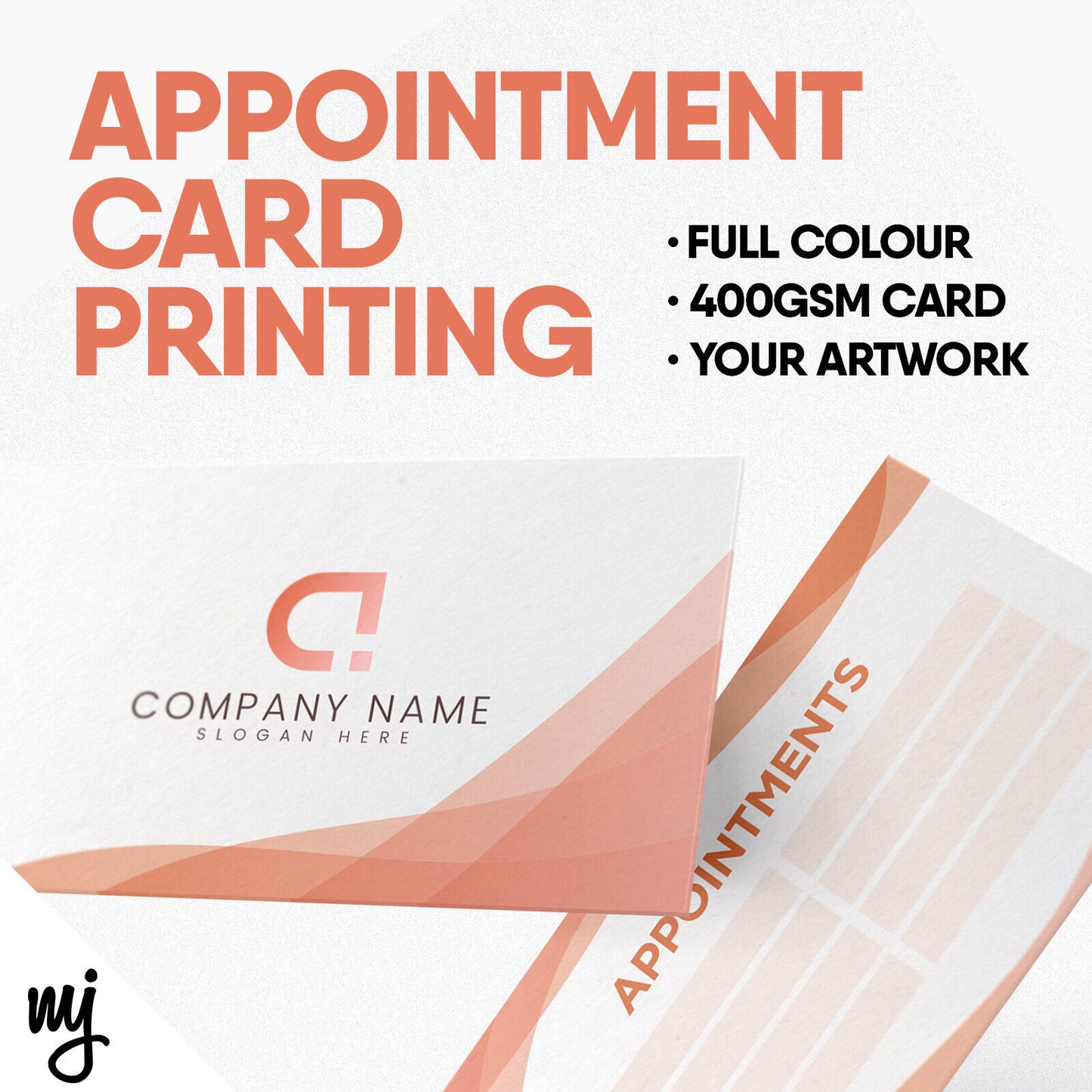 Custom Appointment Card Printing From Your Artwork | 400gsm | Rounded Corners
