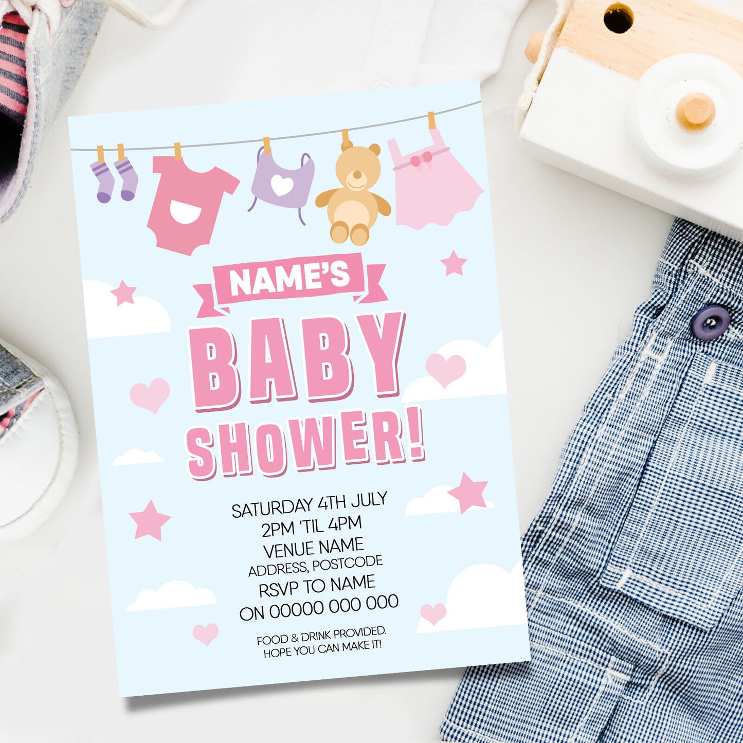 Baby Shower Invitations | Pink / Blue