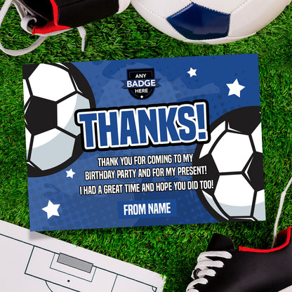 Personalised Blue Football Shirt Style Invitations | Kids/adults | Any Team!