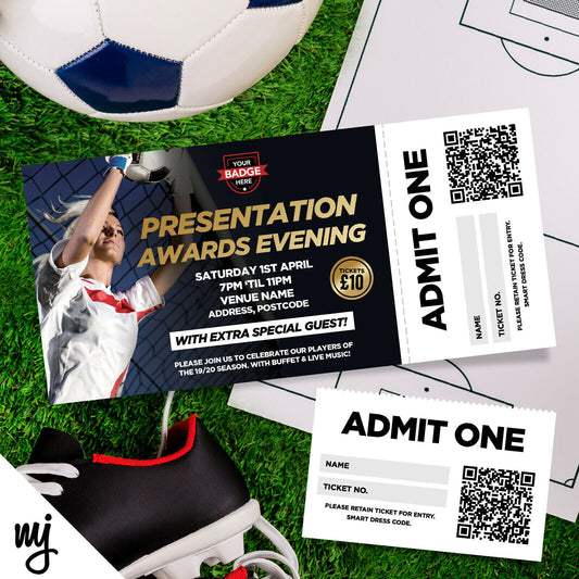 Custom Football Presentation Awards Night Ticket Printing | Perforated Stubs 02