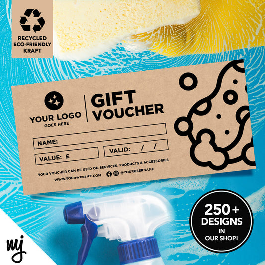 Custom Recyclable Kraft Gift Vouchers | Car Wash Clean Valet Auto Detailing 03