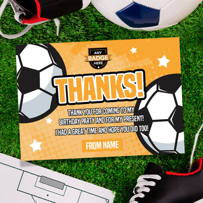 Personalised Orange Football Ticket Style Invitations | Kids/adults