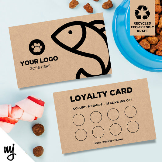 Kraft Loyalty Cards Eco Recyclable | Pet Shop Supplies Fish Fishing Angler 02