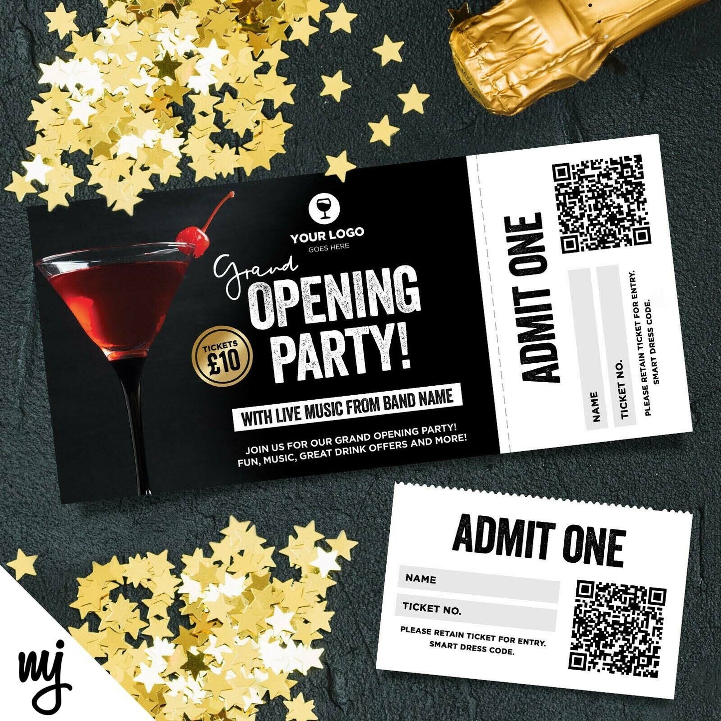 Custom Pub Bar Opening Party Reopening Ticket Printing | Perforated Stubs | 02