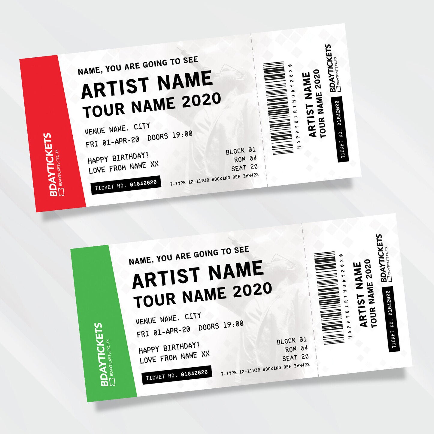 Personalised Mock Gig/Event Ticket
