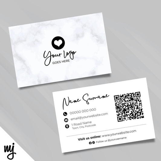Custom Business Card Printing | Marble Black Modern Generic Design