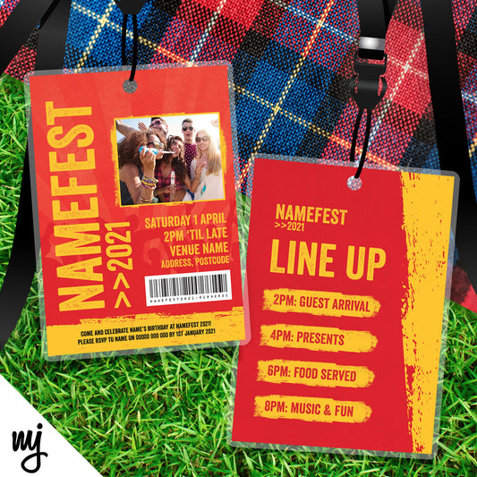 Festival Vip Passes & Lanyards | Red Yellow
