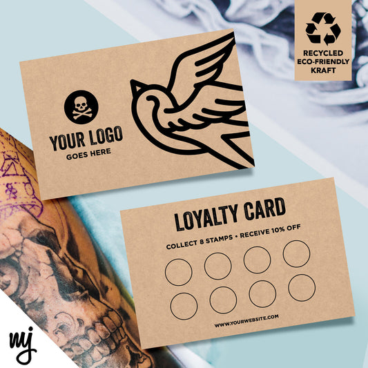 Kraft Loyalty Cards Eco Recyclable | Tattoo Artist Shop Studio Ink Tat 01