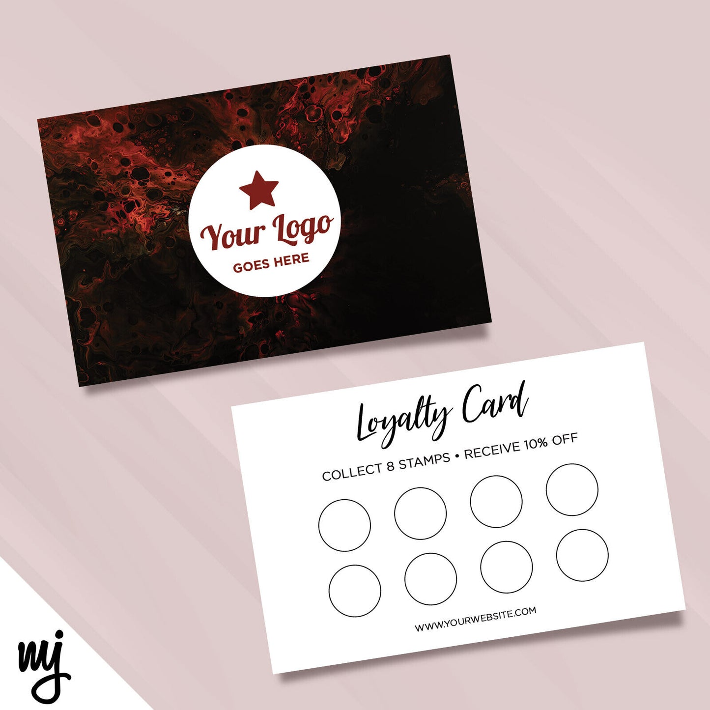 Custom Loyalty Card Printing | Smoke Red Black Swirly Modern