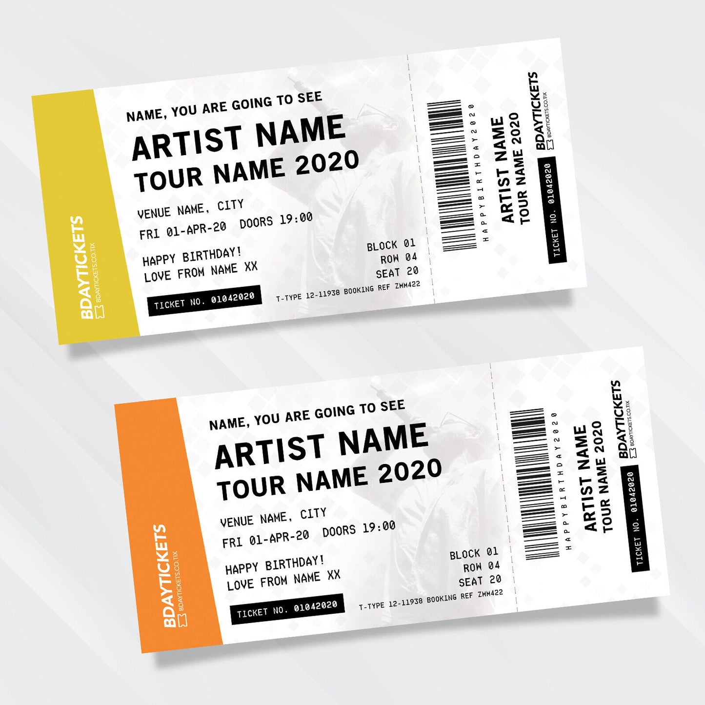 Personalised Mock Gig/Event Ticket