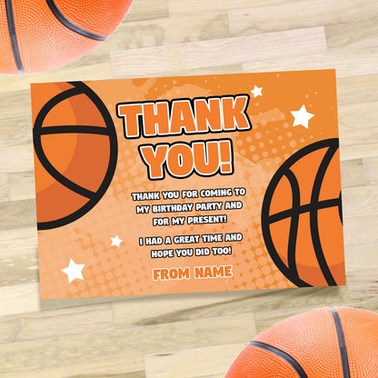 Personalised Basketball Sports Birthday Party Invitations & Thank You Cards