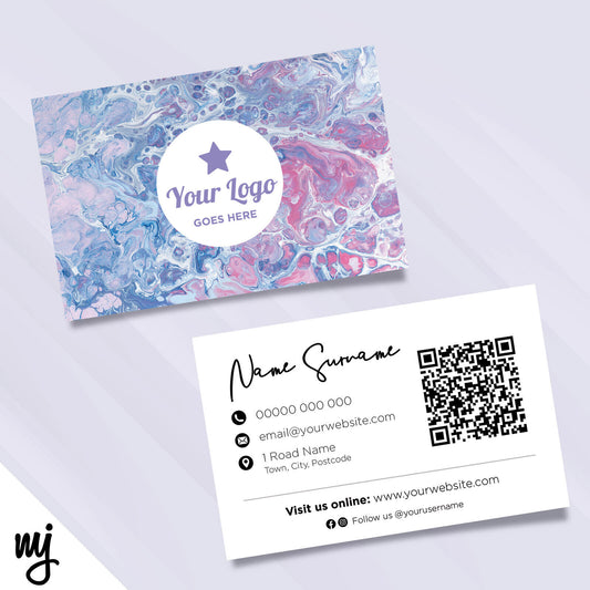 Custom Business Card Printing | Pink Purple Wax Drop Liquid Pattern