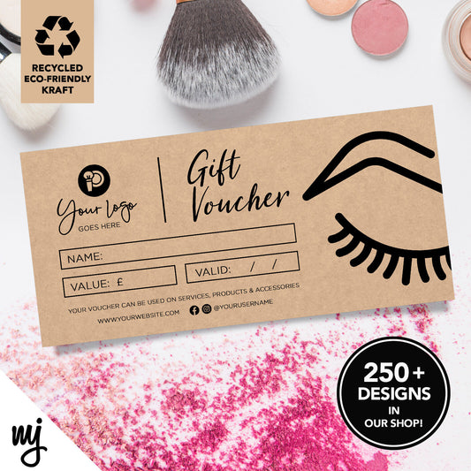 Custom Recyclable Kraft Gift Vouchers | Make Up Artist Beauty Aesthetics Mua 4