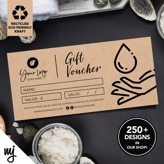 Custom Recyclable Kraft Gift Vouchers | Massage Masseur Beauty Therapist 03