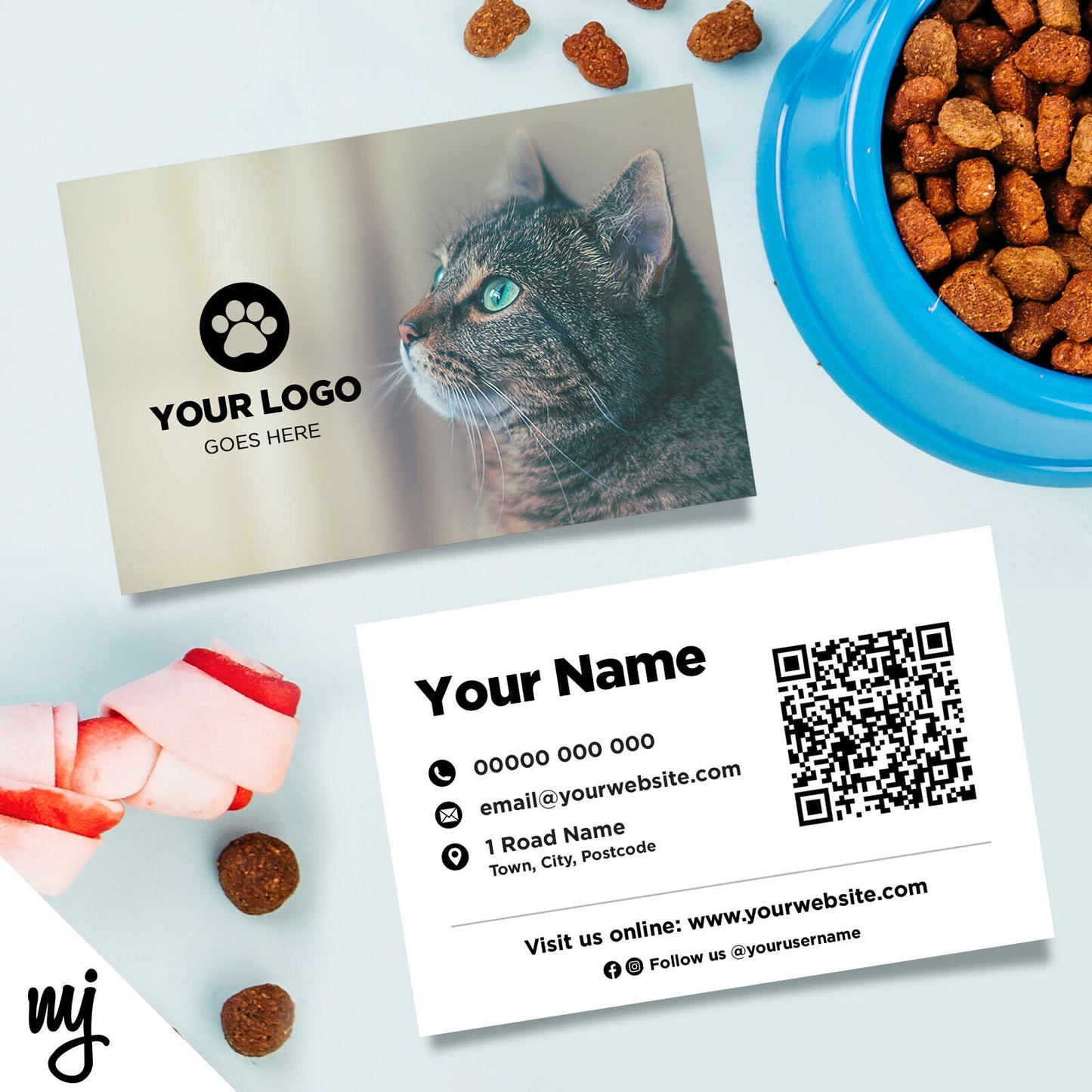 Custom Business Card Printing | Pet Shop Grooming Supplies Cat Kitten 02
