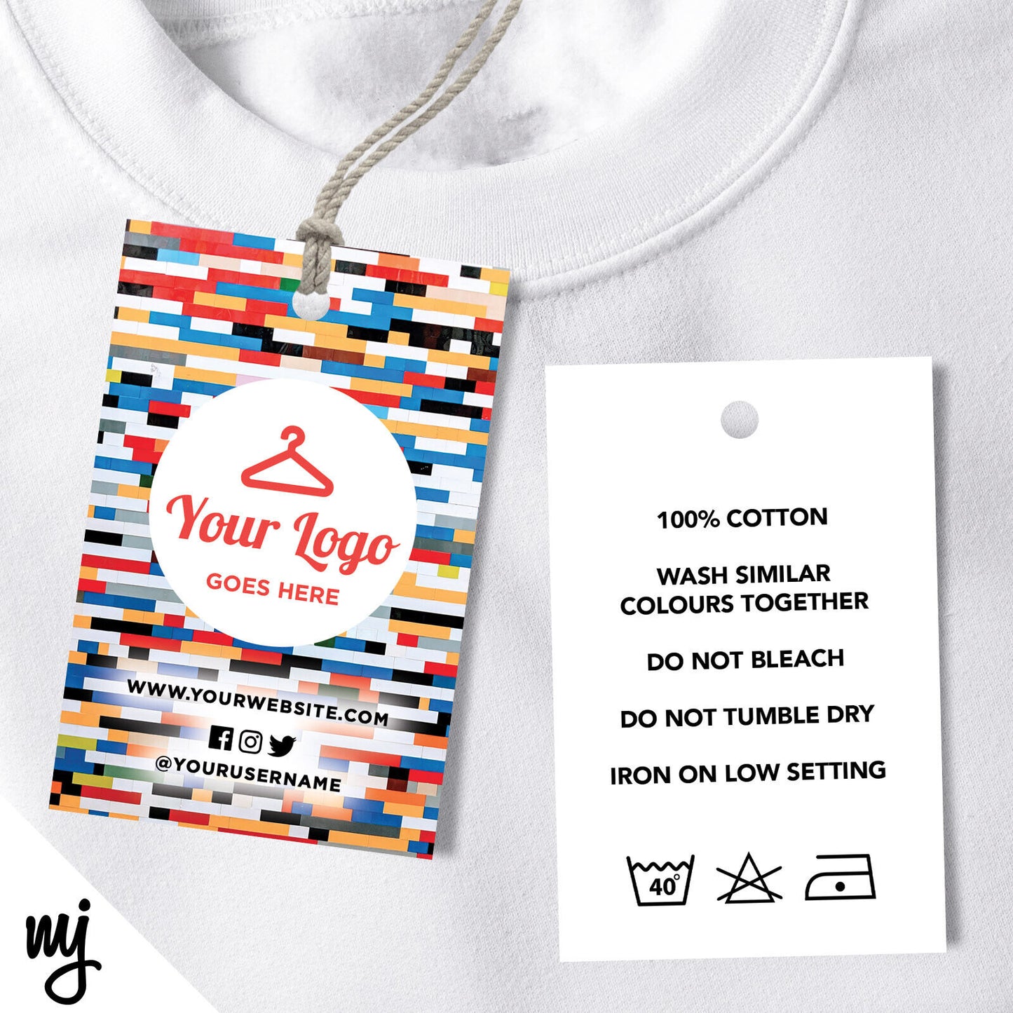Coloured Brick Swing Tags